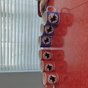 RUSS Berries Cowboy On Horse Vintage Mugs Set